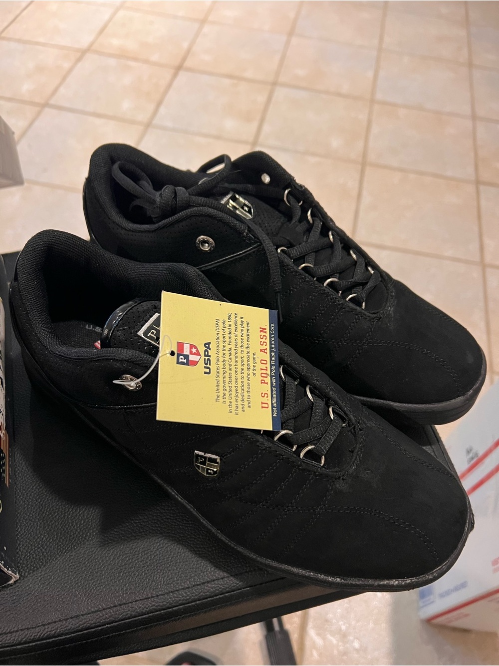 NWT US Polo Assn Black/Silver Savoy Sneakers Women’s 9M